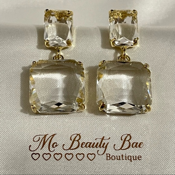 Crystal Clear Drop Earrings - Picture 3 of 5